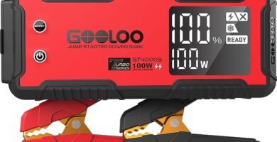 The image shows a GOOLOO GT4000S jump starter and it’s a simple graphic or photograph.
