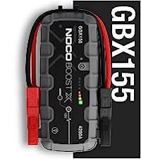 The image shows a GBX155 jump starter and it’s a simple graphic or photograph.