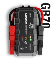 The image shows a GB70 jump starter and it’s a simple graphic or photograph.
