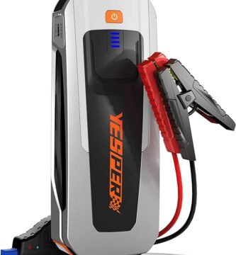 The image shows a YESPER fast II jump starter and it’s a simple graphic or photograph.