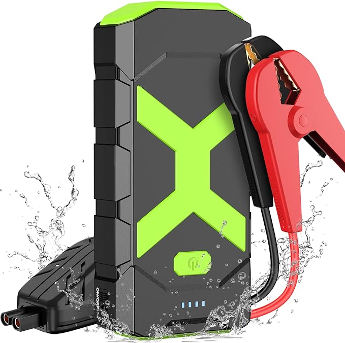 The image shows a BOOKOO A9 jump starter and it’s a simple graphic or photograph.